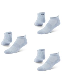 Dynamocks - Solid Grey Men Bamboo Ankle Length Socks - Free Size - Pack of 3 Pairs