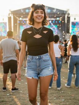 Uptownie - Criss Cross Ribbed Top