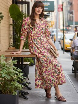 Uptownie - Women Multi-Color Printed Midi Dress
