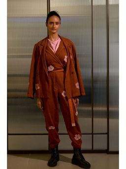 Doodlage - Women Brown Cotton Jumpsuit