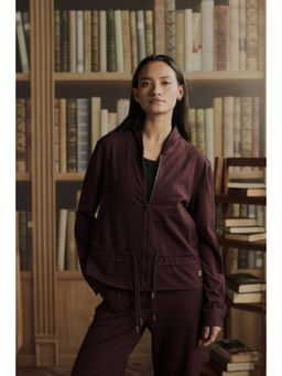 Muvazo - Wine Halflan Zip 'up Jacket
