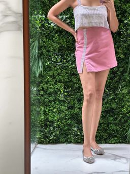 Urban Suburban - Pink Suede Solid Skort