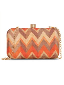 Zouk - Women Wave Printed Jute Handcrafted Multi-Color Clutch