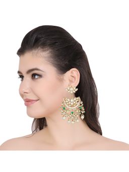 Auraa Trends - 22KT Gold Plated Kundan Classic Multi-Color Earrings