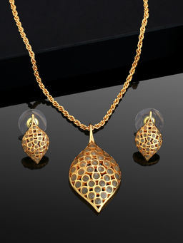 Estele - Gold Plated Trellis Designer Necklace Set for Women