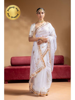 Baise Gaba - Mridula Pre Draped Saree With Stitched Blouse with Stitched