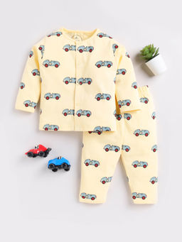 Clt.s - Kids Yellow Graphic Full Sleeve Night Suit (Set of 2)