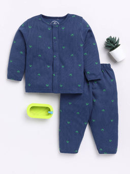 Clt.s - Kids Blue Graphic Full Sleeve Night Suit (Set of 2)
