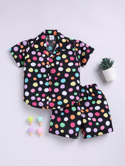 Clt.s - Kids Black Polka Dots Shirt and Short (Set of 2)