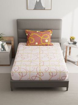 BIANCA - Natural Cotton Single Bedsheet -2Pc Set (Espeda) Stripe-Blue, Grey (Single)