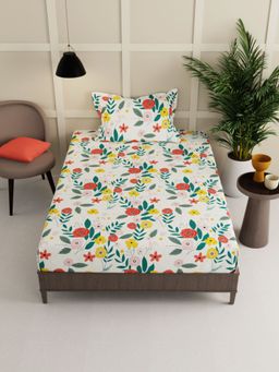 BIANCA - Extra Smooth Micro Single Bedsheet -2Pc Set Floral-Mutli-Color (Single)