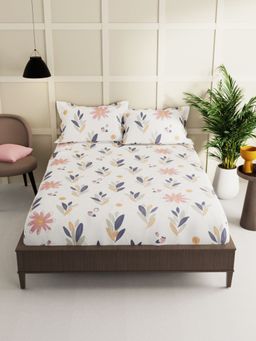 BIANCA - Extra Smooth Micro Double Bedsheet -3Pc Set Floral-Cream (Queen)