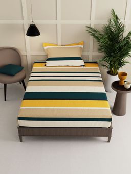 BIANCA - Extra Smooth Micro Single Bedsheet -2Pc Set Stripe-Yellow (Single)
