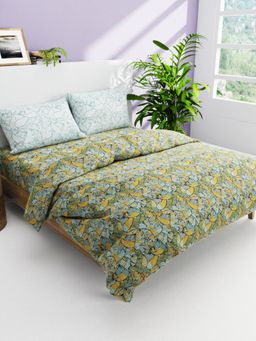 BIANCA - Cotton Bedding Set Floral-Blue (Queen)