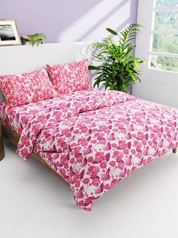 BIANCA - Cotton Bedding Set Floral-Pink (Queen)