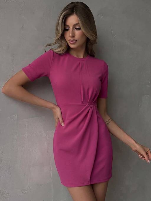 Buy ZUMMER Women Purple Drape Detail Bodycon Dress (XS) Online