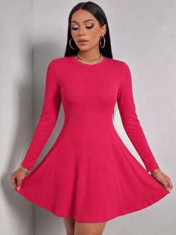 ZUMMER - Women Pink Textured Mini Dress