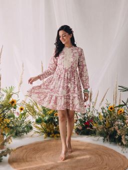 ZUMMER - Women Pink Floral Flare Mini Dress