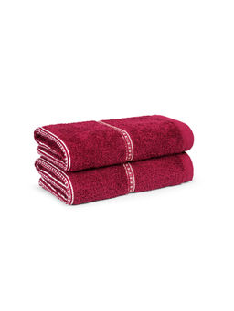 MYTRIDENT - Urban Comfort Dry Fast 2-Piece Hand Towel Set, 100% Cotton, Rosie Wine (L)