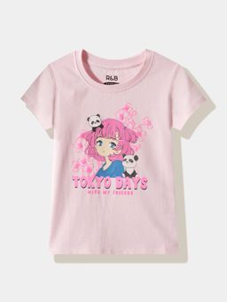 R&B - Cartoon and Character Regular Girls T-Shirt Pink