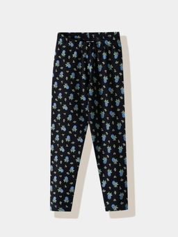 R&B - Floral Fitted Girls Leggings Black