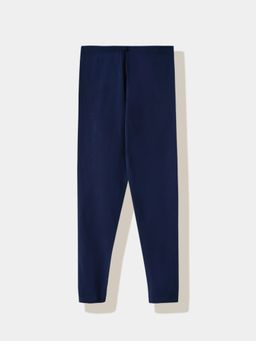 R&B - Solid Fitted Girls Leggings Navy Blue