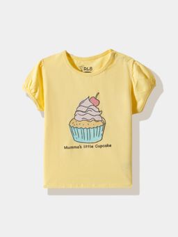 R&B - Graphic Regular Girls T-Shirt Yellow