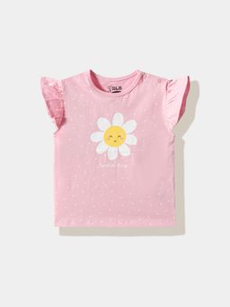 R&B - Polka Dot Regular Girls T-Shirt Pink