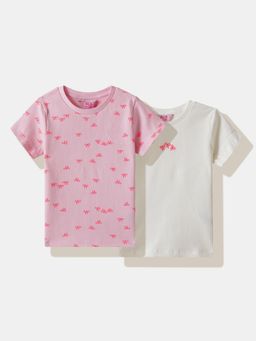 R&B - Graphic Regular Girls T-Shirt Pink (Pack of 2)