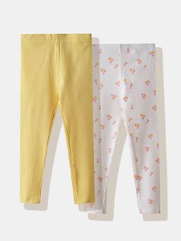 R&B - Floral Fitted Girls Leggings Multi-Color (Pack of 2)