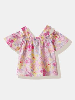 R&B - Floral Regular Girls Top Multi-Color
