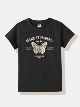 R&B - Graphic Regular Girls T-Shirt Black