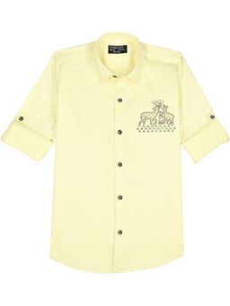 CHARCHIT - Boys Full Sleeves Embellished Shirt Yellow