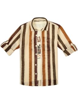 CAVIO - Boys Full Sleeves Striped Shirt And T-Shirt Multi-Color