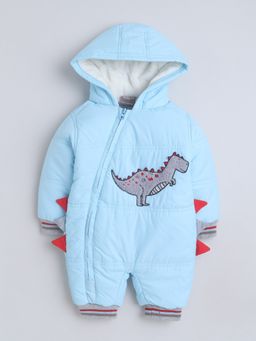 Little Kangaroos - Baby Boys Quilted Taffeta Romper Blue