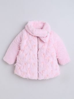 Little Kangaroos - Girls Fur Quilted Jacket Pink