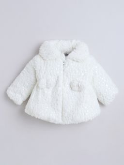 Little Kangaroos - Baby Girls Fur Quilted Jacket White
