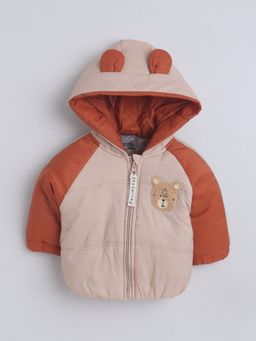 Little Kangaroos - Baby Boys Pull-On Taffeta Hooded Quilted Jacket Brown