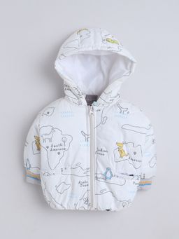 Little Kangaroos - Baby Boys Pull-On Taffeta Hooded Quilted Jacket White