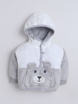 Little Kangaroos - Infant Boys Pull-On Fur Hooded Quilted Jacket White