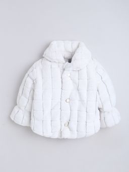 Little Kangaroos - Girls Fur Quilted Jacket White