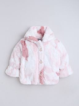 Little Kangaroos - Girls Fur Quilted Jacket Pink