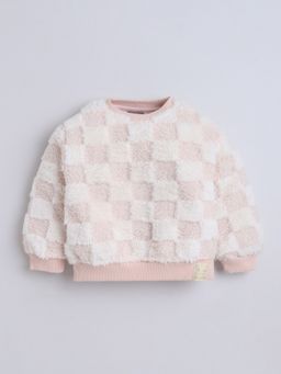 Little Kangaroos - Girls Round -Neck Fur Fashion Top Beige