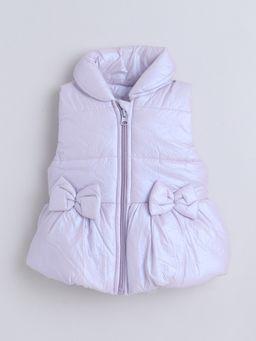Little Kangaroos - Girls Tafeta Sleeveless Quilted Jacket Lavender