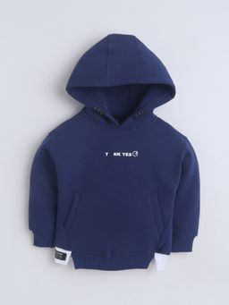 Little Kangaroos - Boys Brushed Hooded Sweatshirt Blue