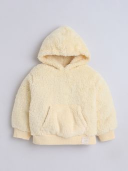 Little Kangaroos - Girls Hooded Fur Sweatshirt Yellow
