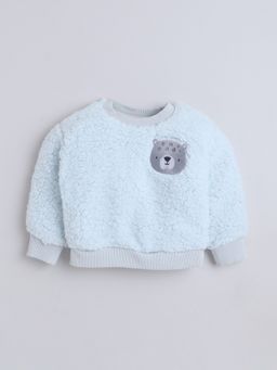 Little Kangaroos - Baby Boys Round Neck Fur Sweatshirt Blue