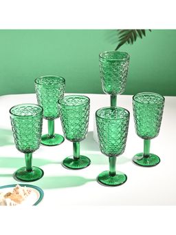 Voncasa - Green Stem Glass Set of 6 (300 Ml)
