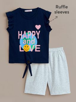 Hopscotch - Navy Blue 2-Pc Joy & Giggles Top with Shorts