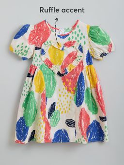 Hopscotch - Artist's Palette Puff Sleeve Dress